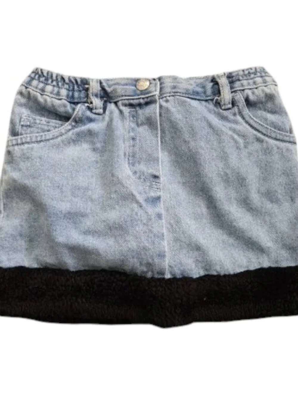 THE CHILDREN’S PLACE Faux Fur Trim Denim Skort Girls Size 3T